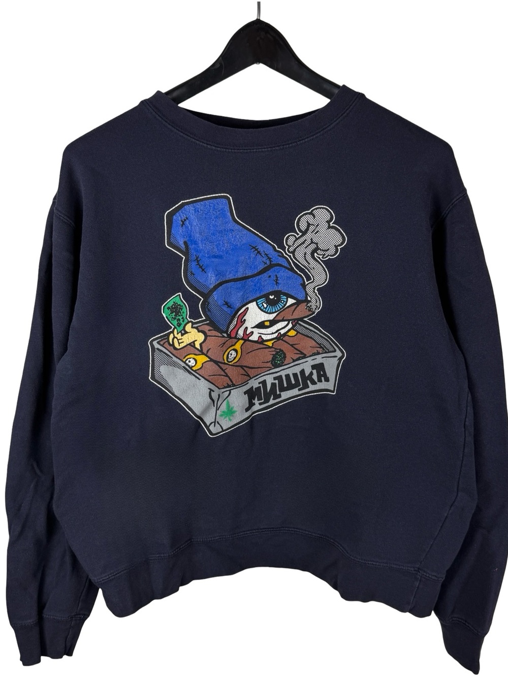 Mens Y2K Mishka MNWKA New York Streetwear Pullover Graphic Sweatshirt Size S